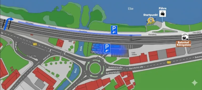 Karte Königstein mit Parkmöglichkeiten